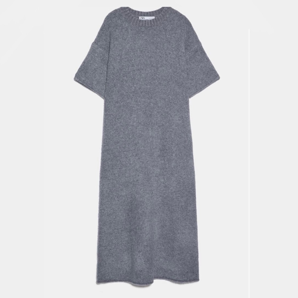 Wool blend knit dress